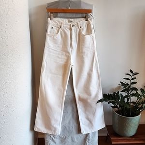 Sandro high waist wide leg white jeans, size 38EUR / US S